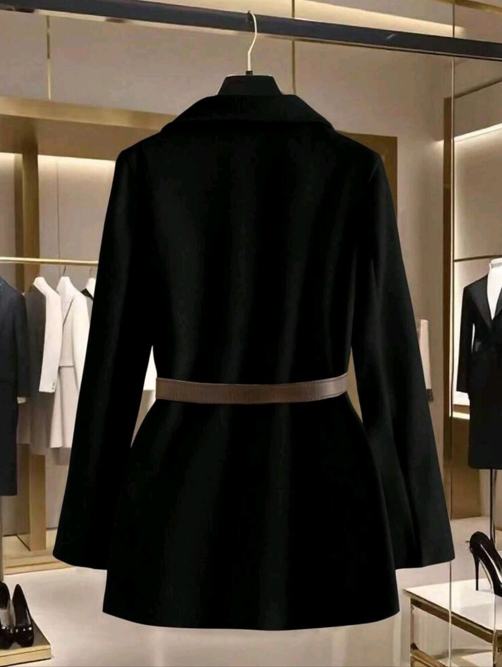 Women's Blazer With Lapel Design,Cinched Waistd Waist, Slim Fit, Casual - Picture 3 of 6
